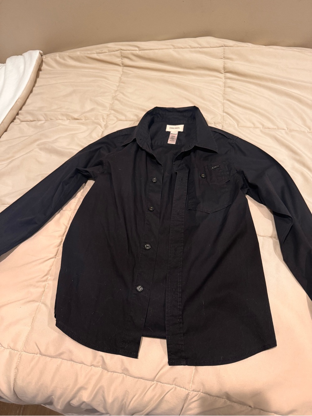 Diesel Black Shirt with Beige Logo Tag